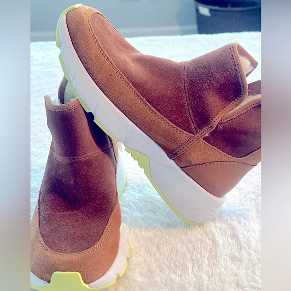 NWT Nurture the Rainier Sz 7.5 Tan Two-Tone Suede High Top Cold Weather Booties - Picture 2 of 16